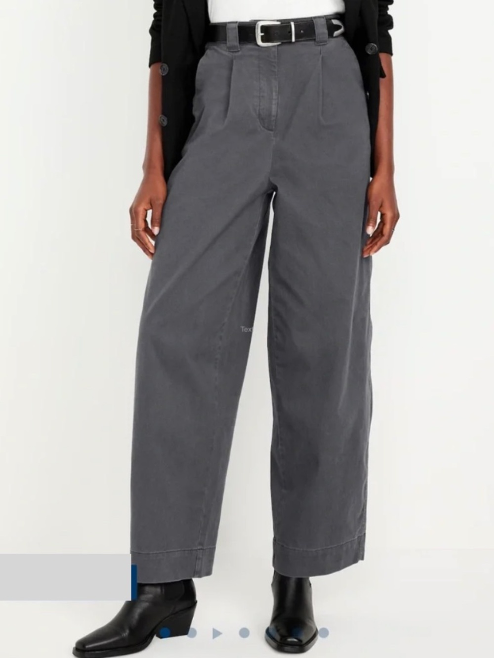 NWT $50 Old Navy Extra High-Waisted Taylor Wide-Leg Trouser Pants, Dark Gray, 0P
